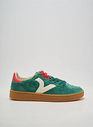 Baskets nubuck bout rond vert VICTORIA homme