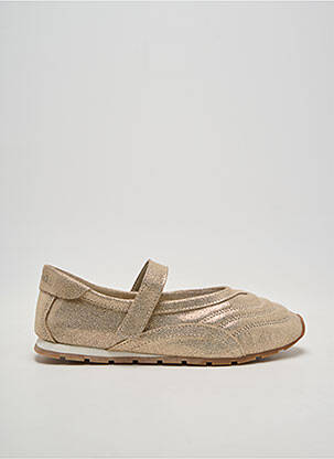 Baskets nubuck talon plat jusqu'à 3cm beige VICTORIA femme