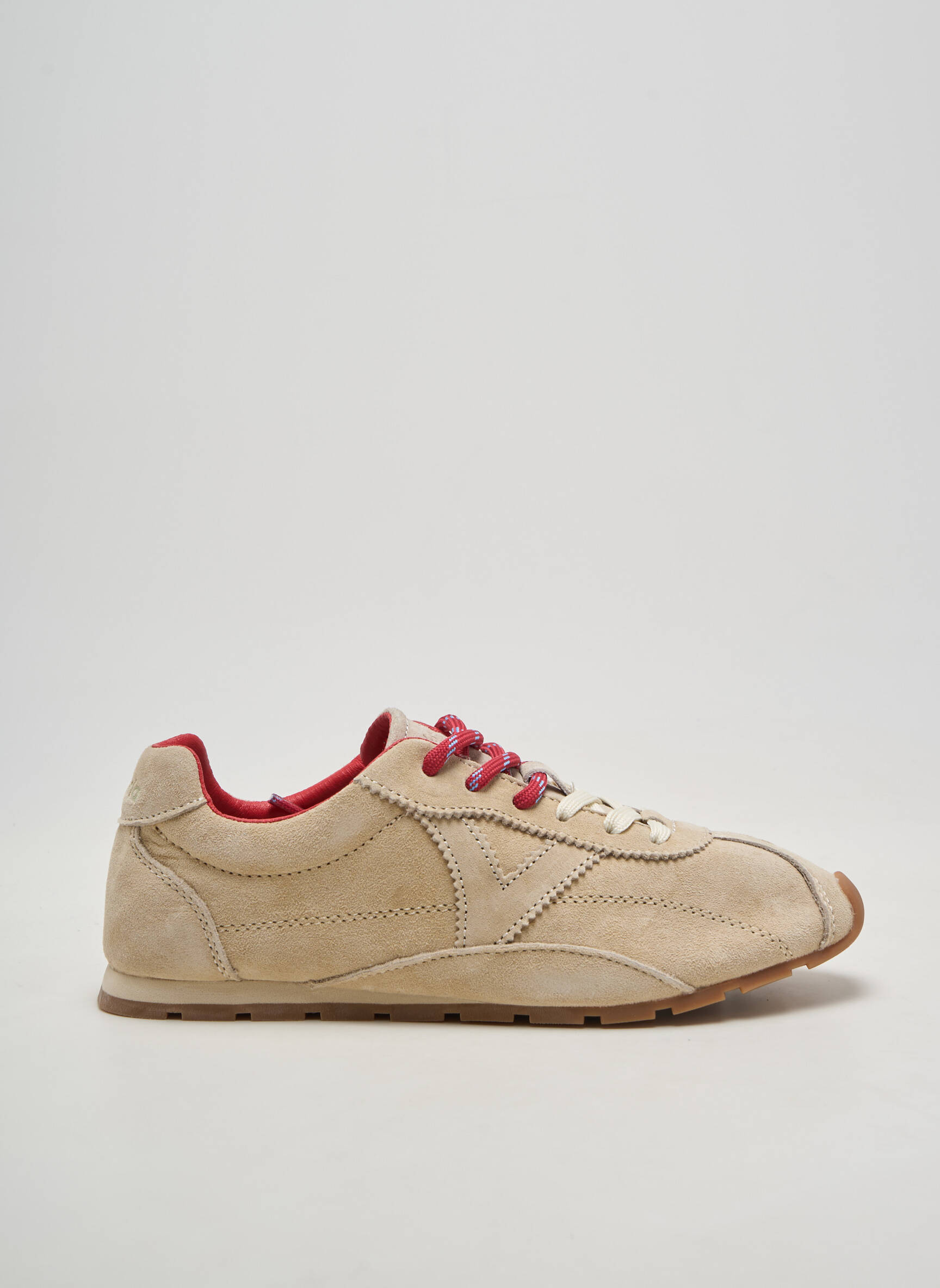 Baskets bout rond chiquet beige VICTORIA homme