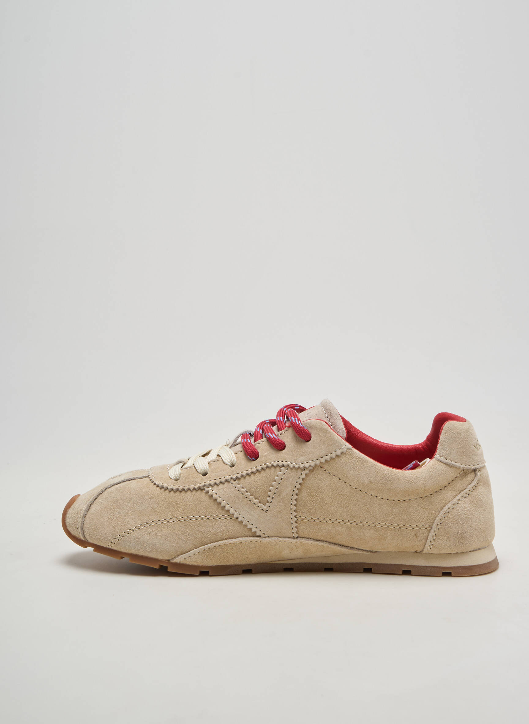 Baskets bout rond chiquet beige VICTORIA homme