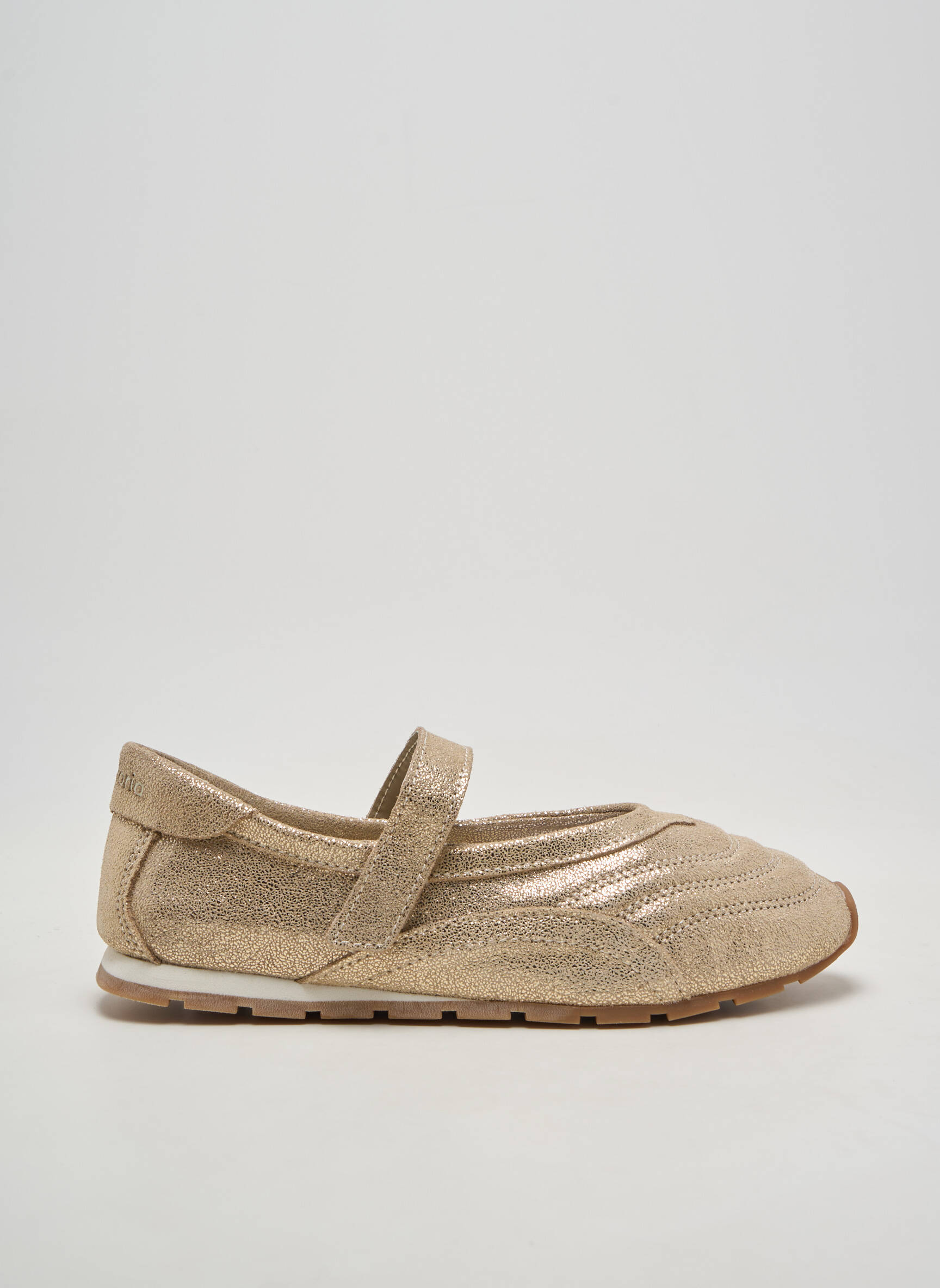 Baskets nubuck talon plat jusqu'à 3cm beige VICTORIA femme