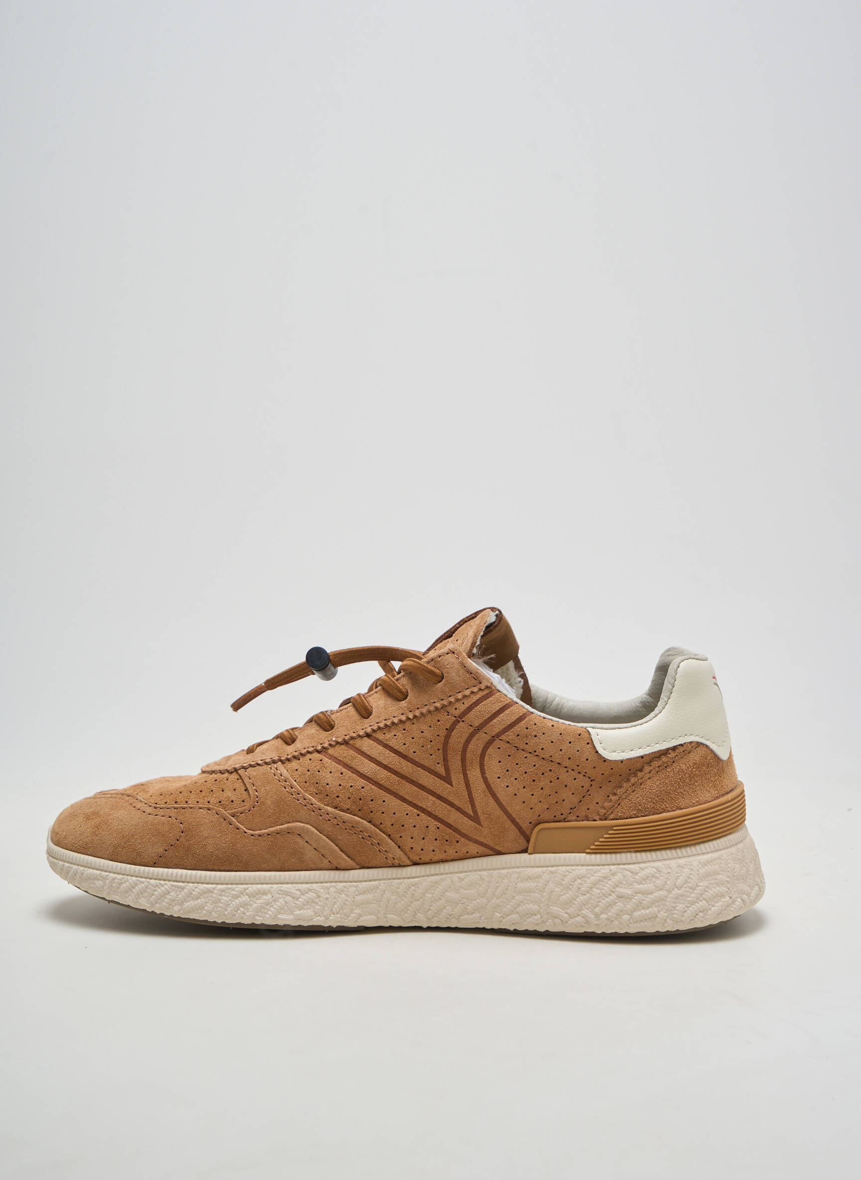 Baskets nubuck bout rond marron VICTORIA homme