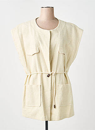 Veste casual col rond beige PLEASE femme