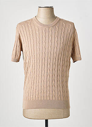 Pull col rond manches courtes beige IMPERIAL homme