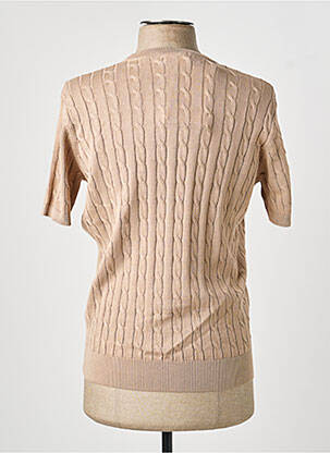 Pull col rond manches courtes beige IMPERIAL homme