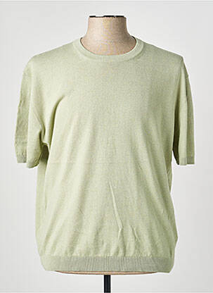 Pull col rond manches courtes vert IMPERIAL homme