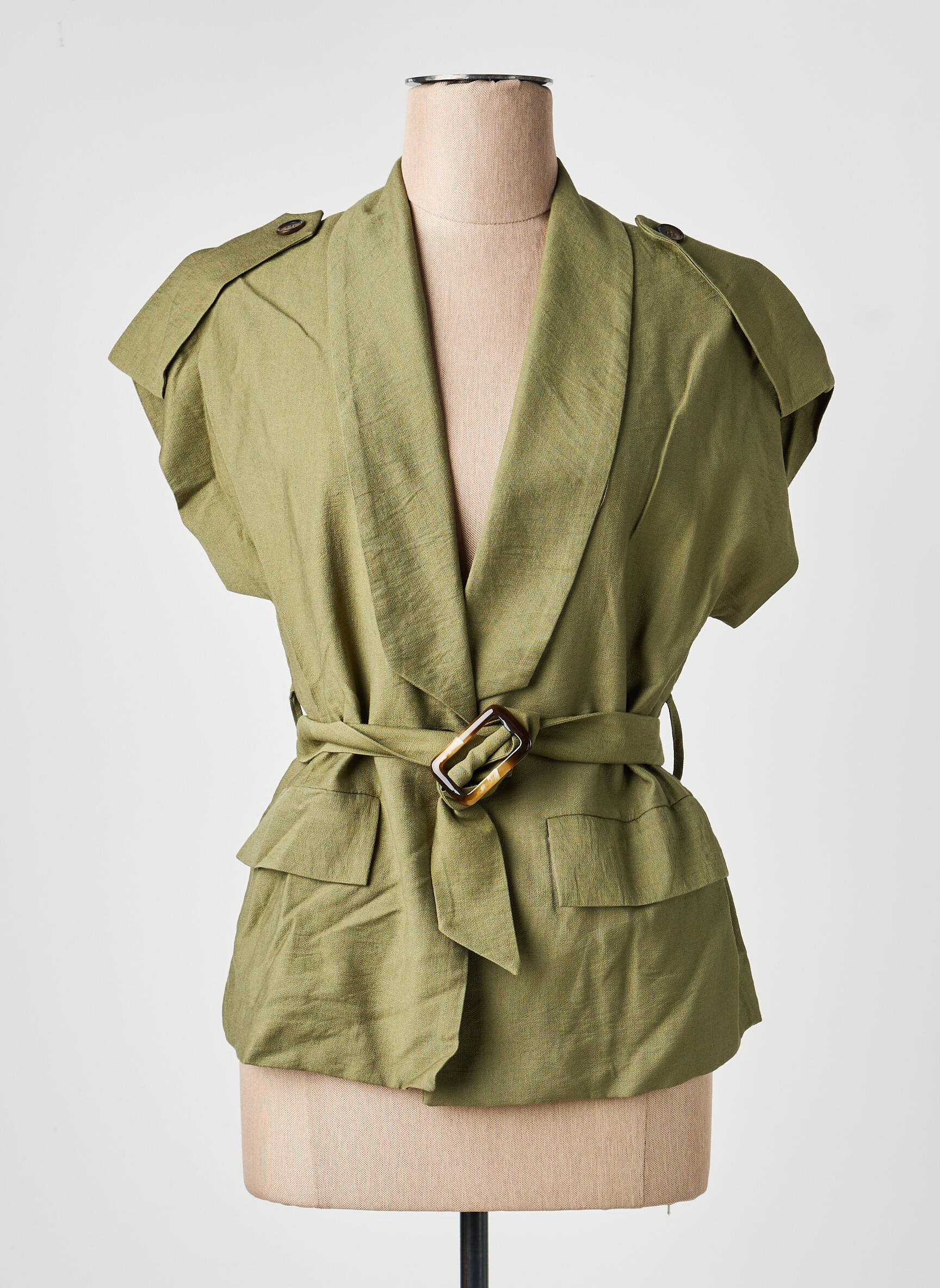 Blazer col châle vert DIXIE femme