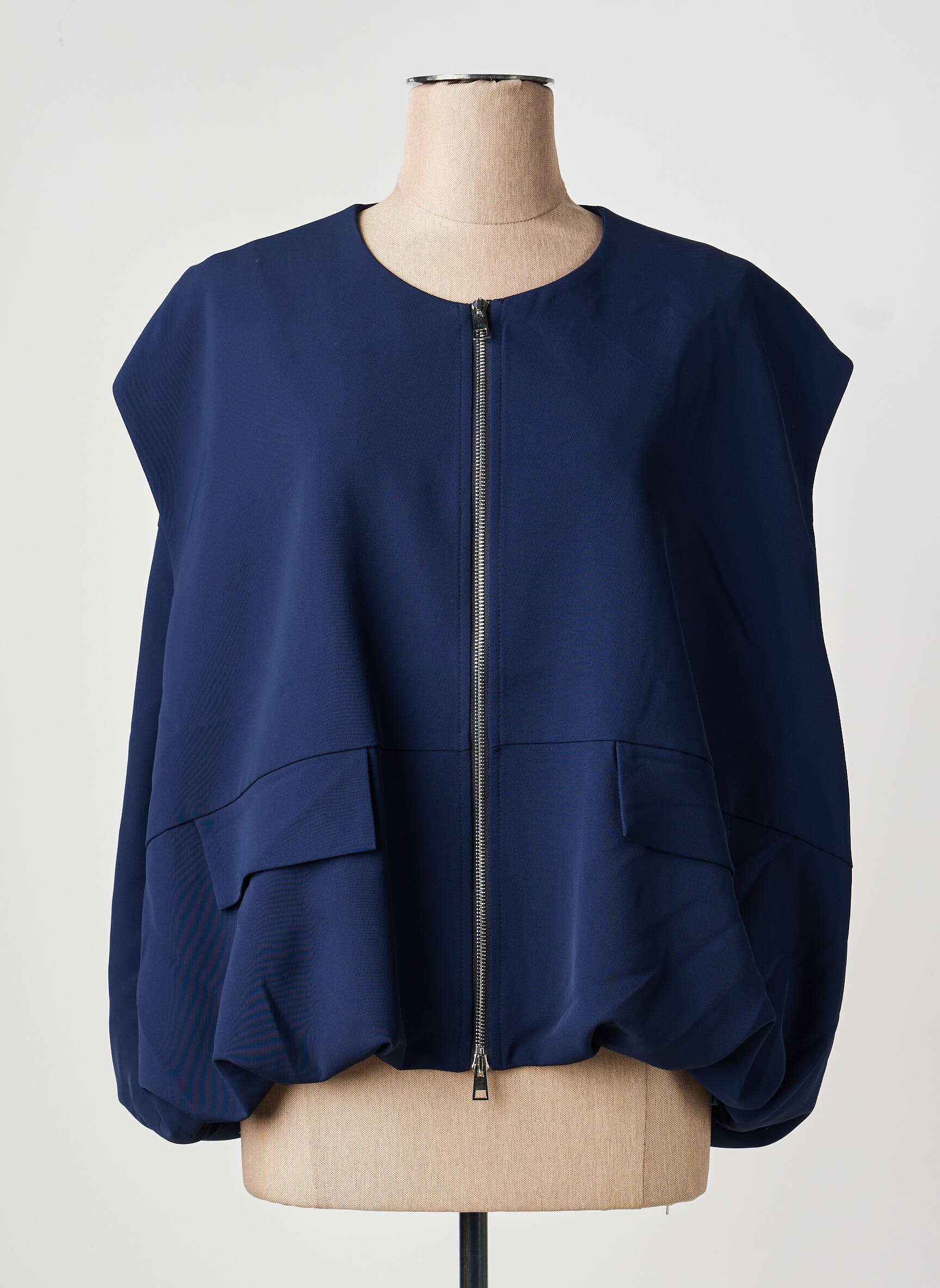 Veste casual col rond bleu IMPERIAL femme
