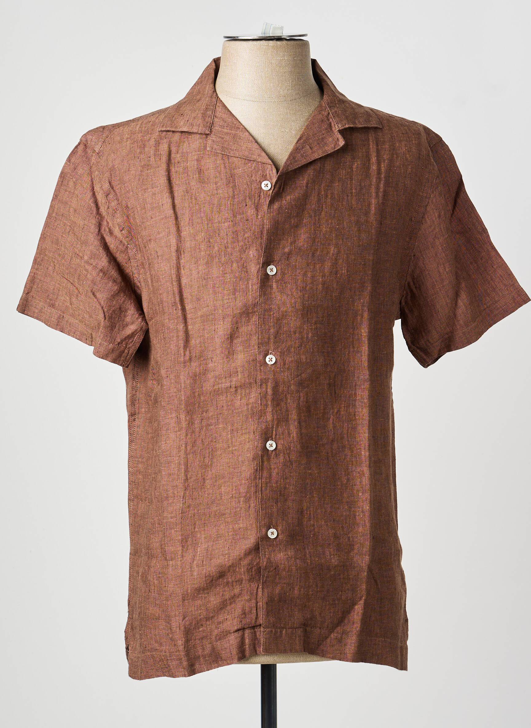 Chemise manches longues coupe droite marron IMPERIAL homme