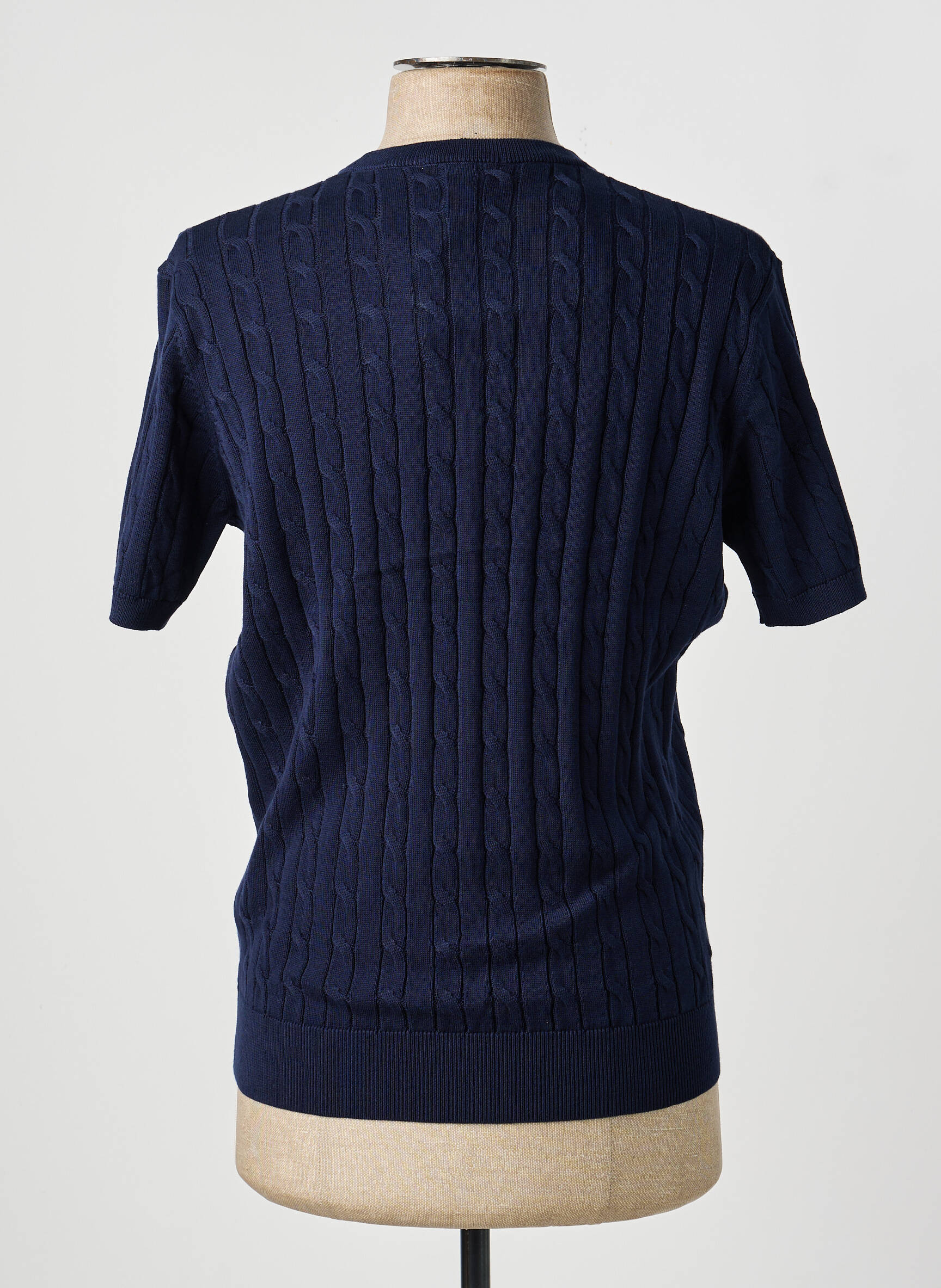 Pull col rond manches courtes bleu IMPERIAL homme