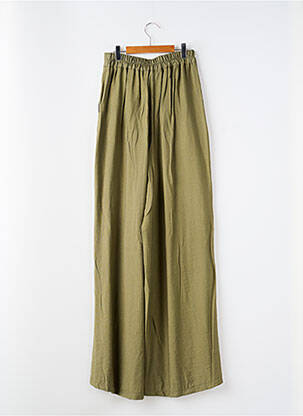 Pantalon flare fermeture zippée sous rabat boutonné vert DIXIE femme