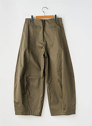 Pantalon droit fermeture zippée sous rabat boutonné vert PLEASE femme