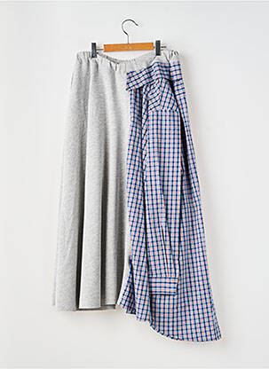 Jupe longue imprimé fantaisie bleu DIXIE femme