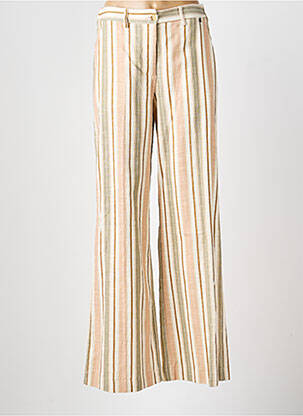 Pantalon large fermeture zippée sous rabat boutonné beige DIXIE femme