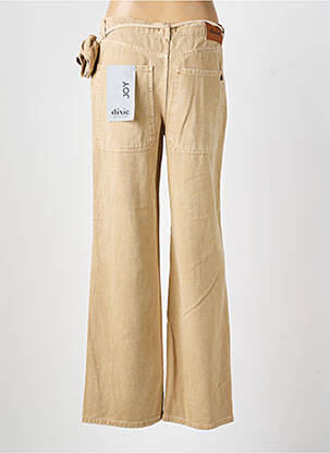 Pantalon flare fermeture zippée sous rabat boutonné beige DIXIE femme