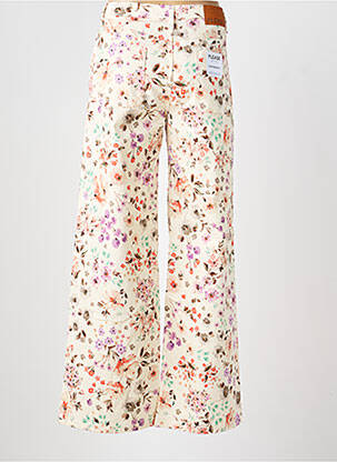 Pantalon flare fermeture zippée sous rabat boutonné beige PLEASE femme