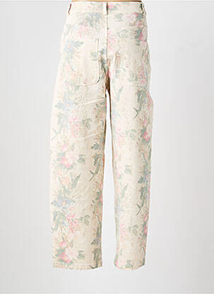Pantalon droit fermeture zippée sous rabat boutonné beige DIXIE femme