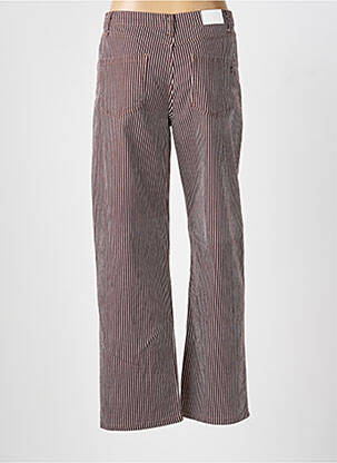 Pantalon droit fermeture zippée sous rabat boutonné marron PLEASE femme
