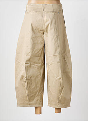 Pantalon 7/8 fermeture zippée sous rabat avec crochet beige PLEASE femme