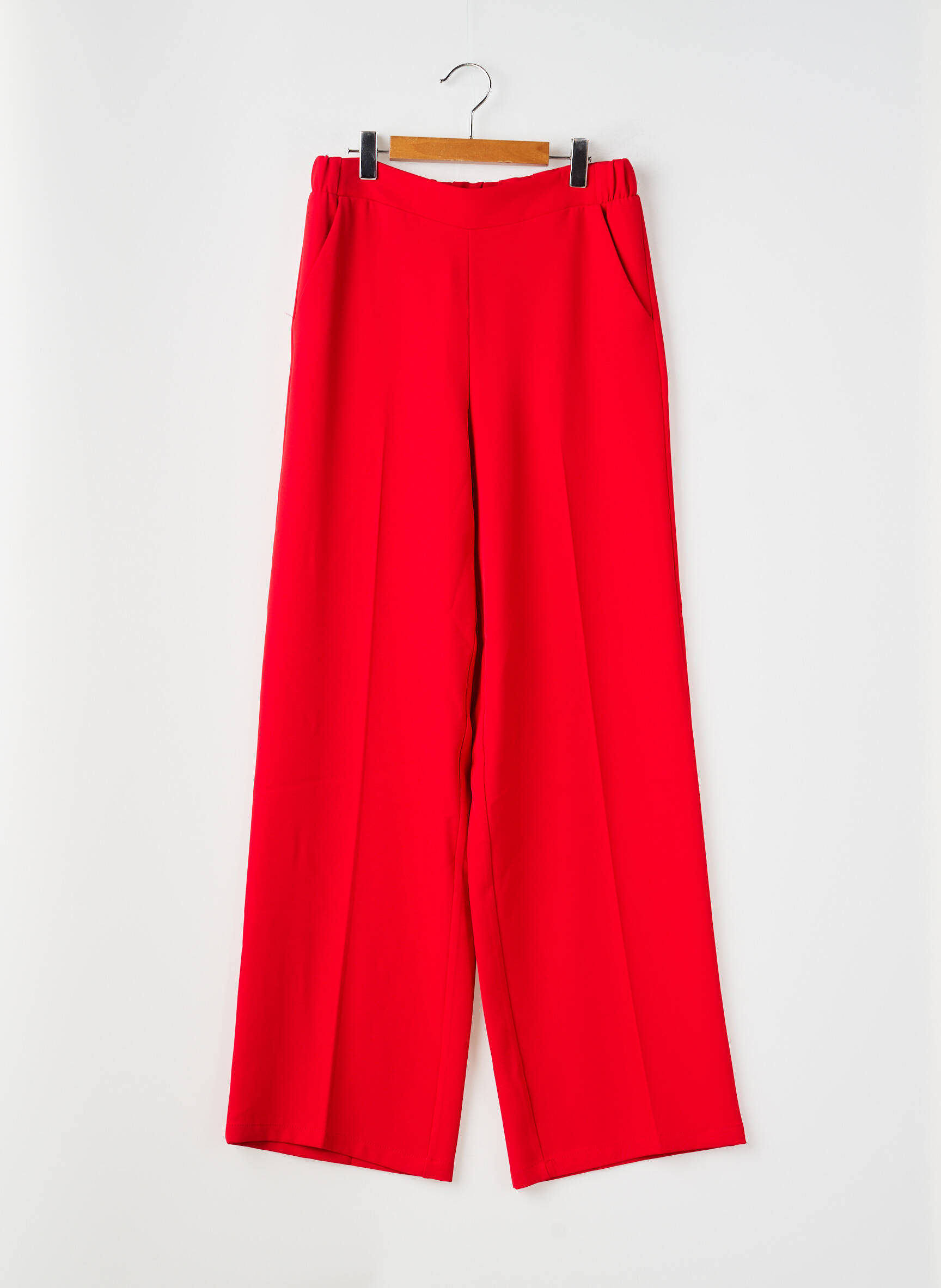 Pantalon droit taille élastique rouge IMPERIAL femme