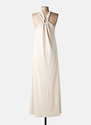 Robe longue fines bretelles fines bretelles beige IMPERIAL femme