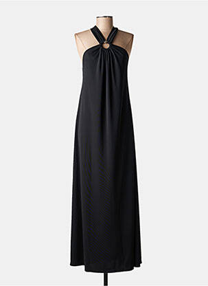 Robe longue fines bretelles fines bretelles noir IMPERIAL femme