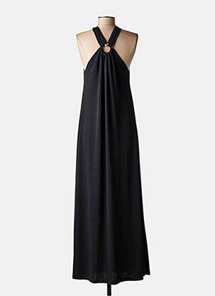 Robe longue fines bretelles fines bretelles noir IMPERIAL femme