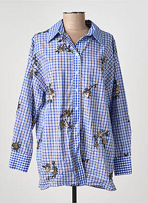 Chemisier imprimé fantaisie manches longues bleu DIXIE femme