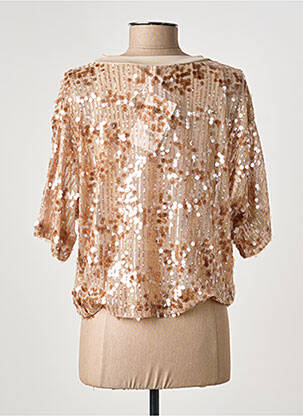 Top coupe fluide manches courtes beige IMPERIAL femme