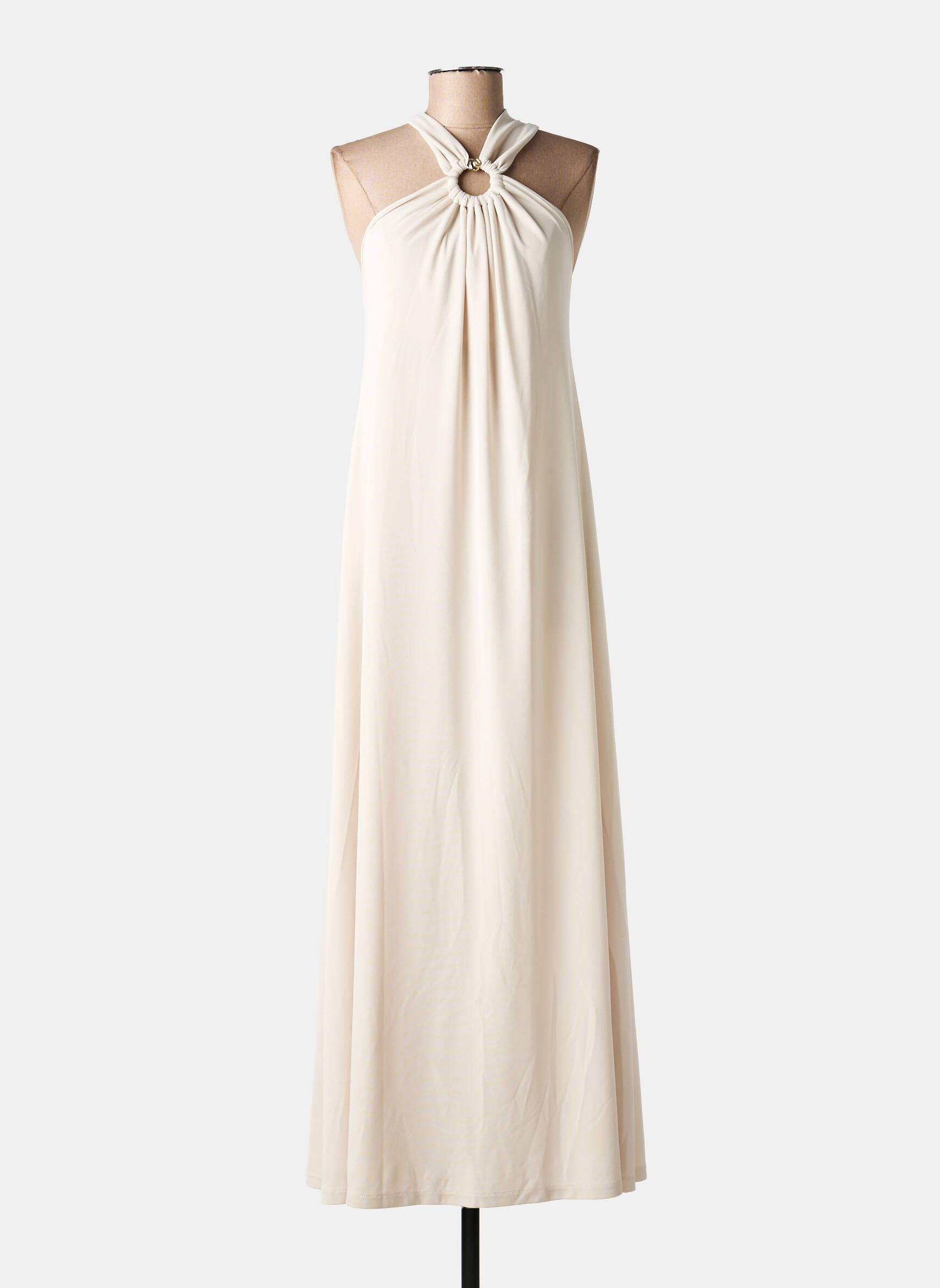 Robe longue fines bretelles fines bretelles beige IMPERIAL femme