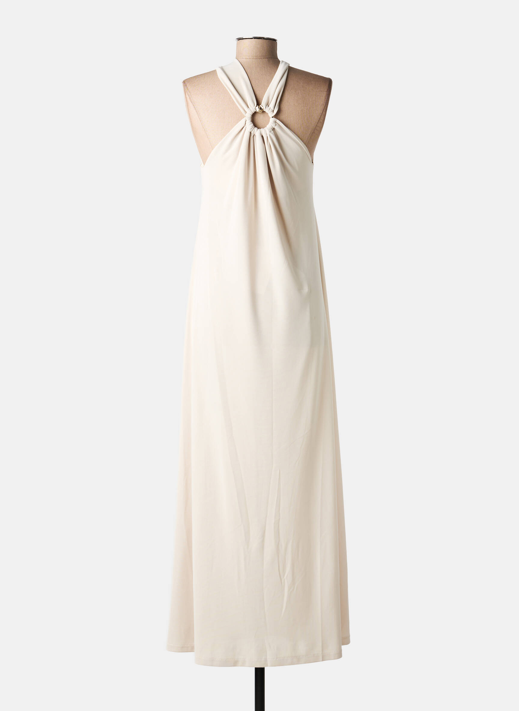 Robe longue fines bretelles fines bretelles beige IMPERIAL femme