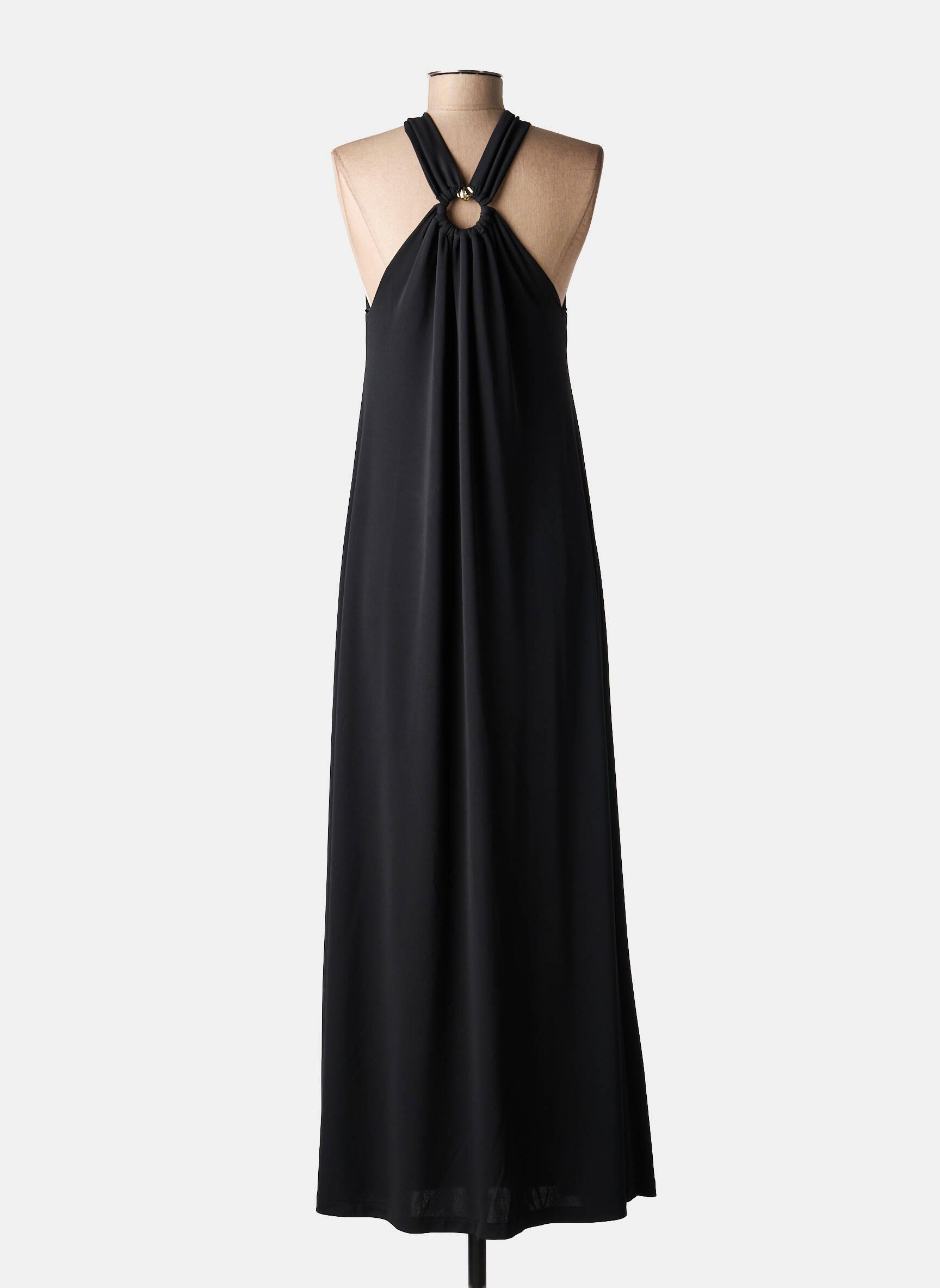 Robe longue fines bretelles fines bretelles noir IMPERIAL femme