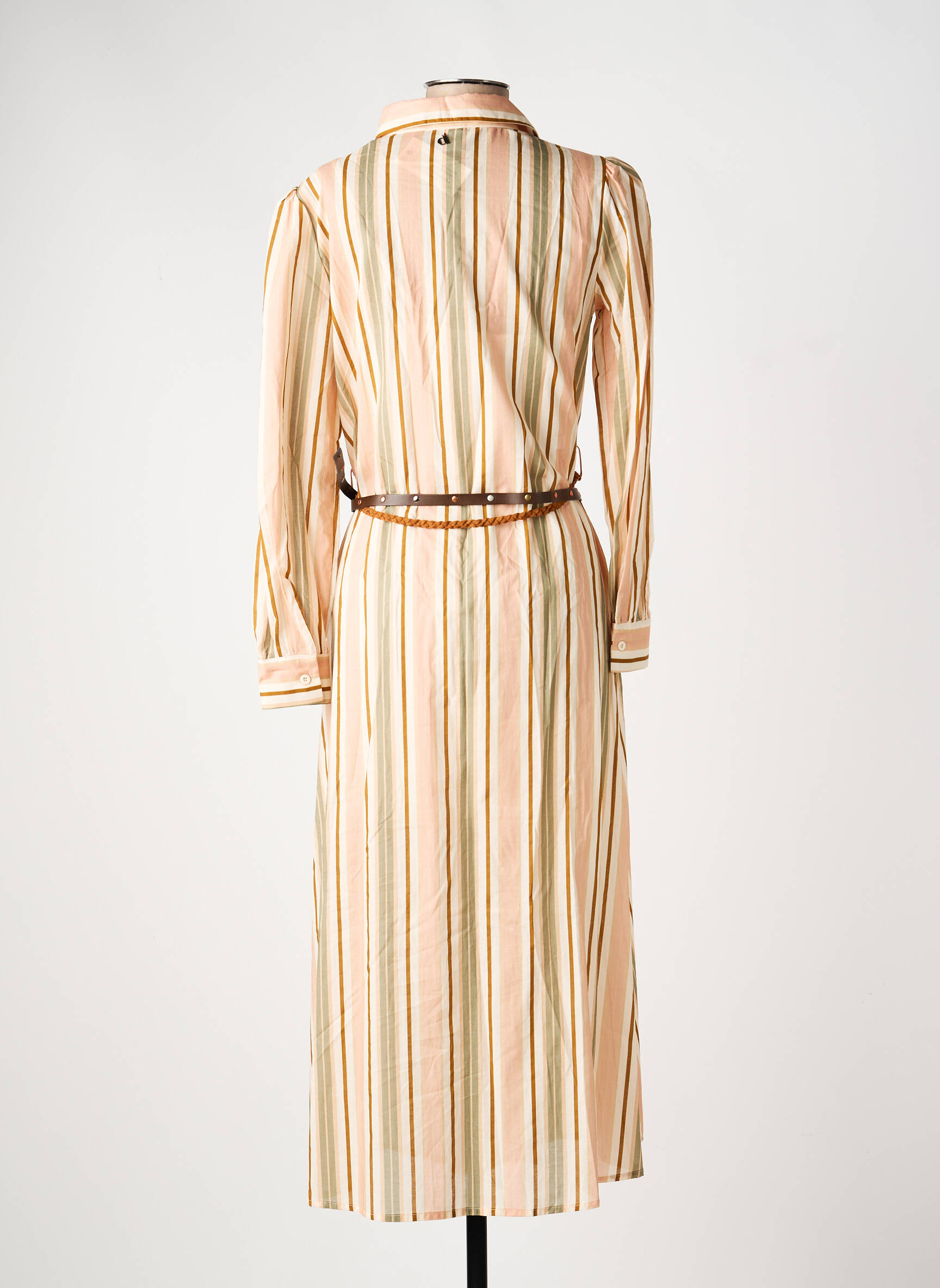 Robe longue manches longues manches longues rose DIXIE femme