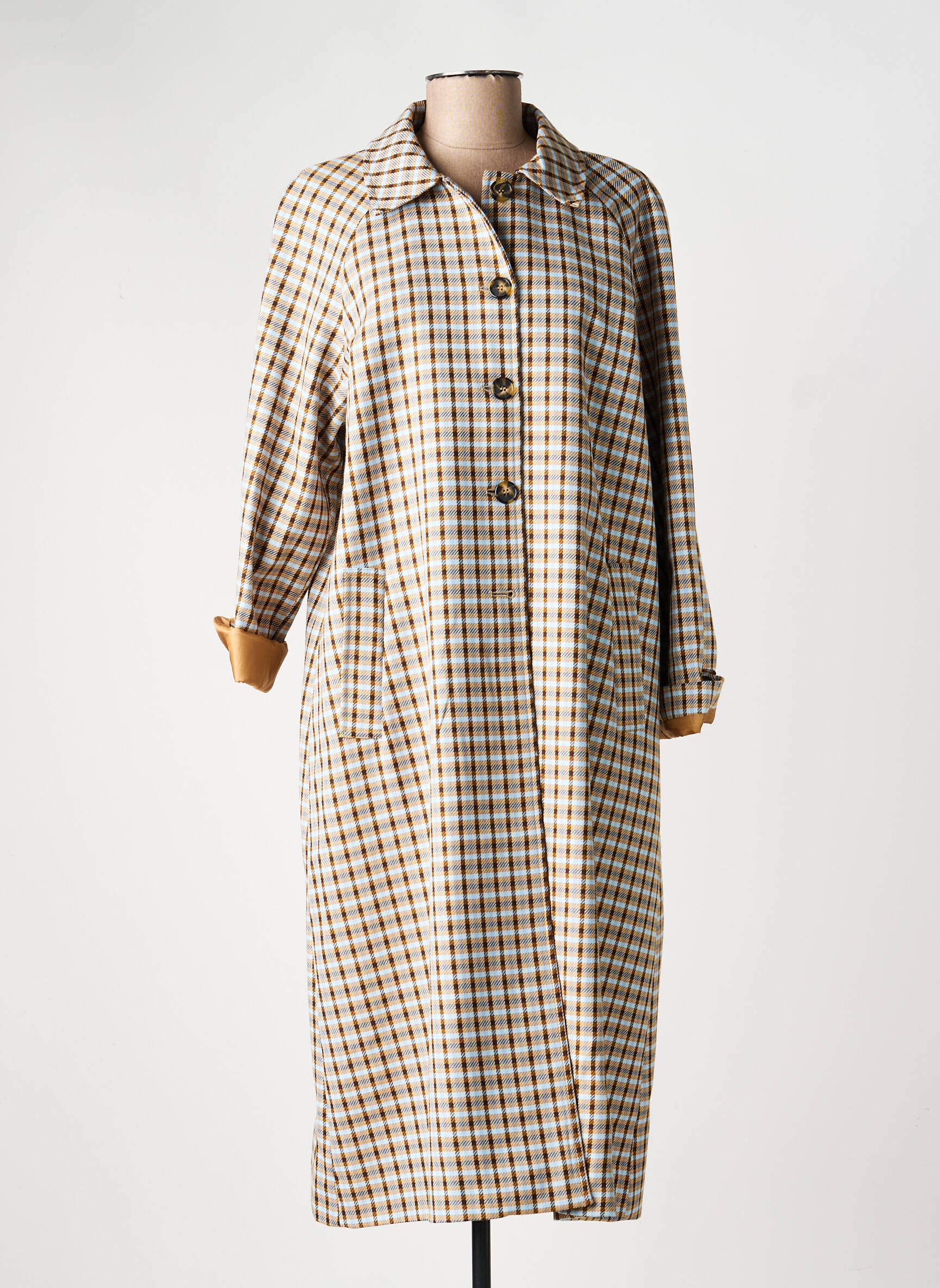 Trench fermeture boutonnée sur le devant sans capuche beige DIXIE femme