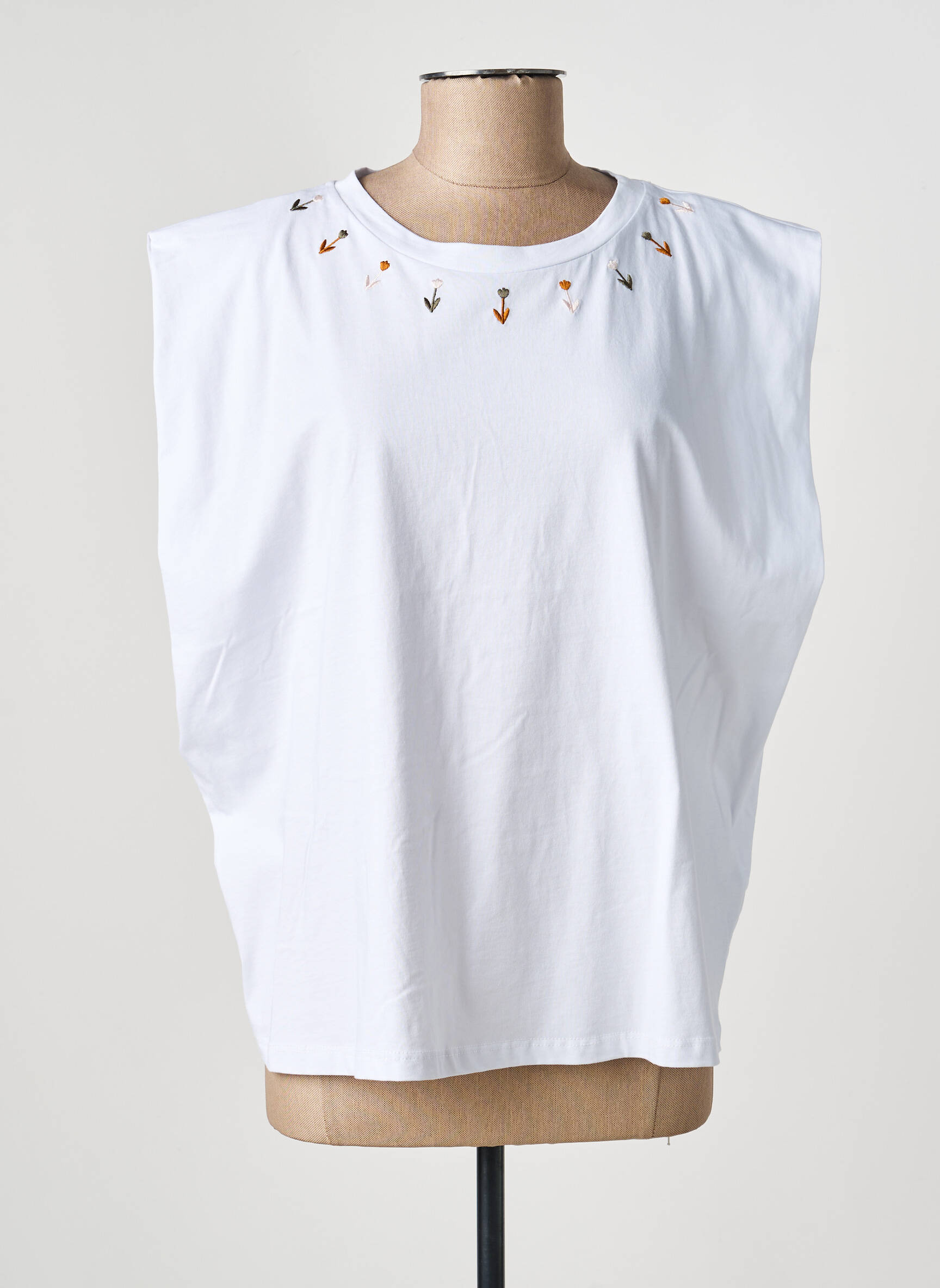 Top sans manche sans manche blanc DIXIE femme