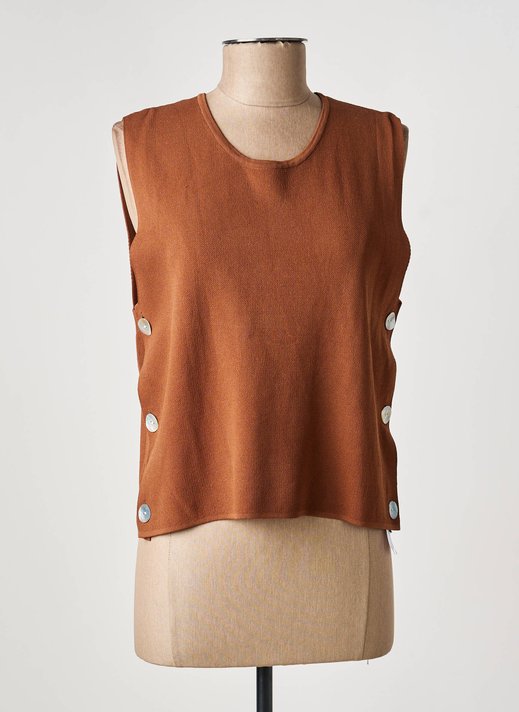 Top sans manche sans manche marron IMPERIAL femme