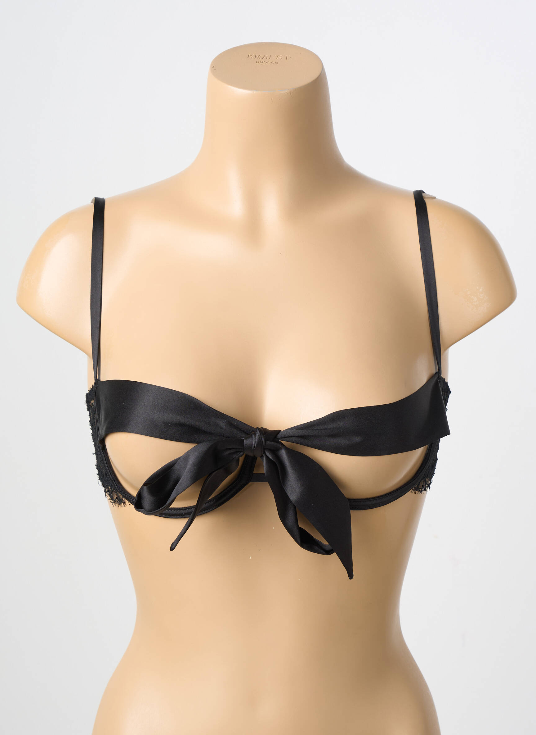 Soutien-gorge effet matière satinée haut soutien-gorge balconnet noir ANDRES SARDA femme