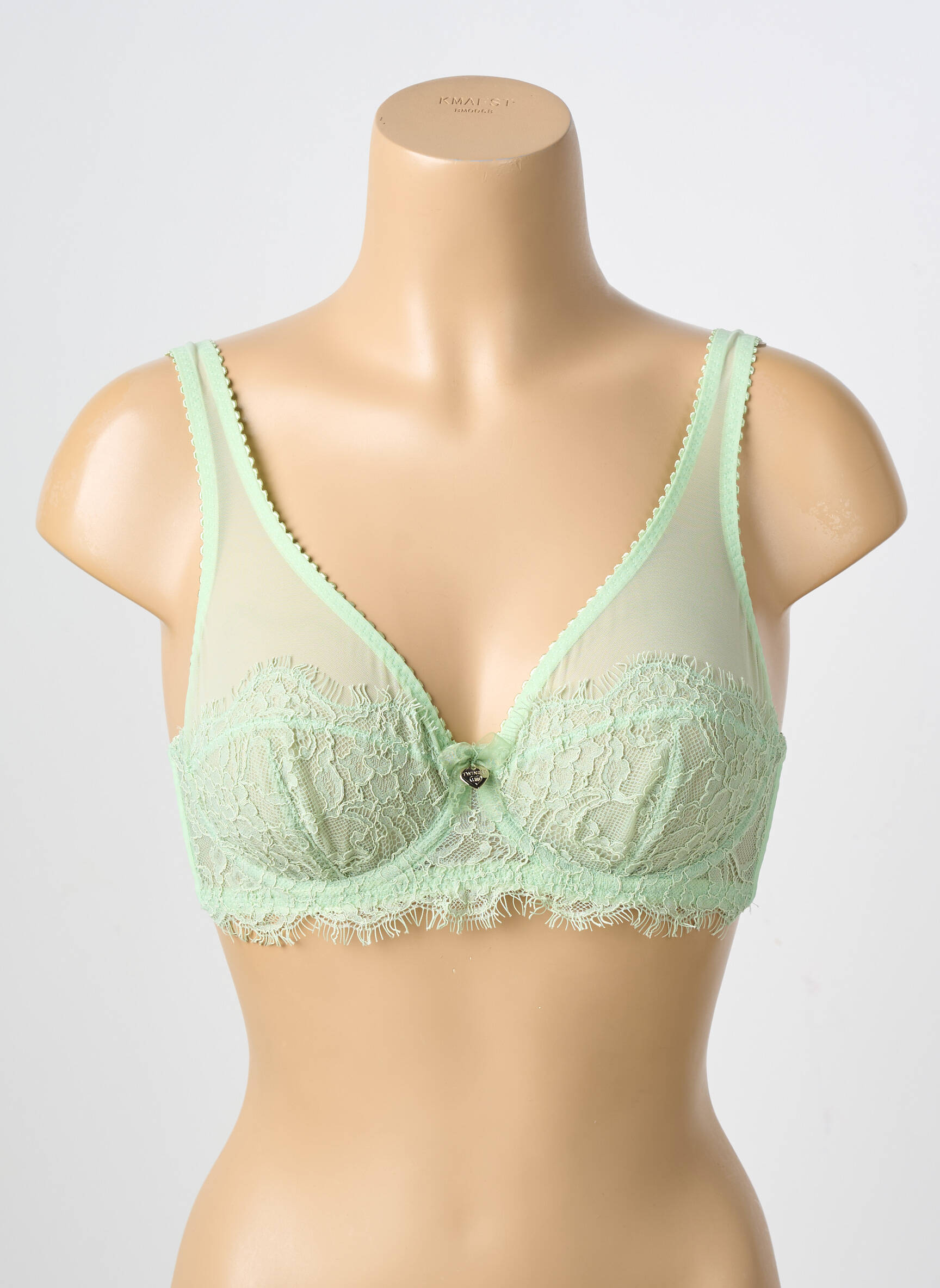 Soutien-gorge broderie haut soutien-gorge emboitant vert TWINSET femme