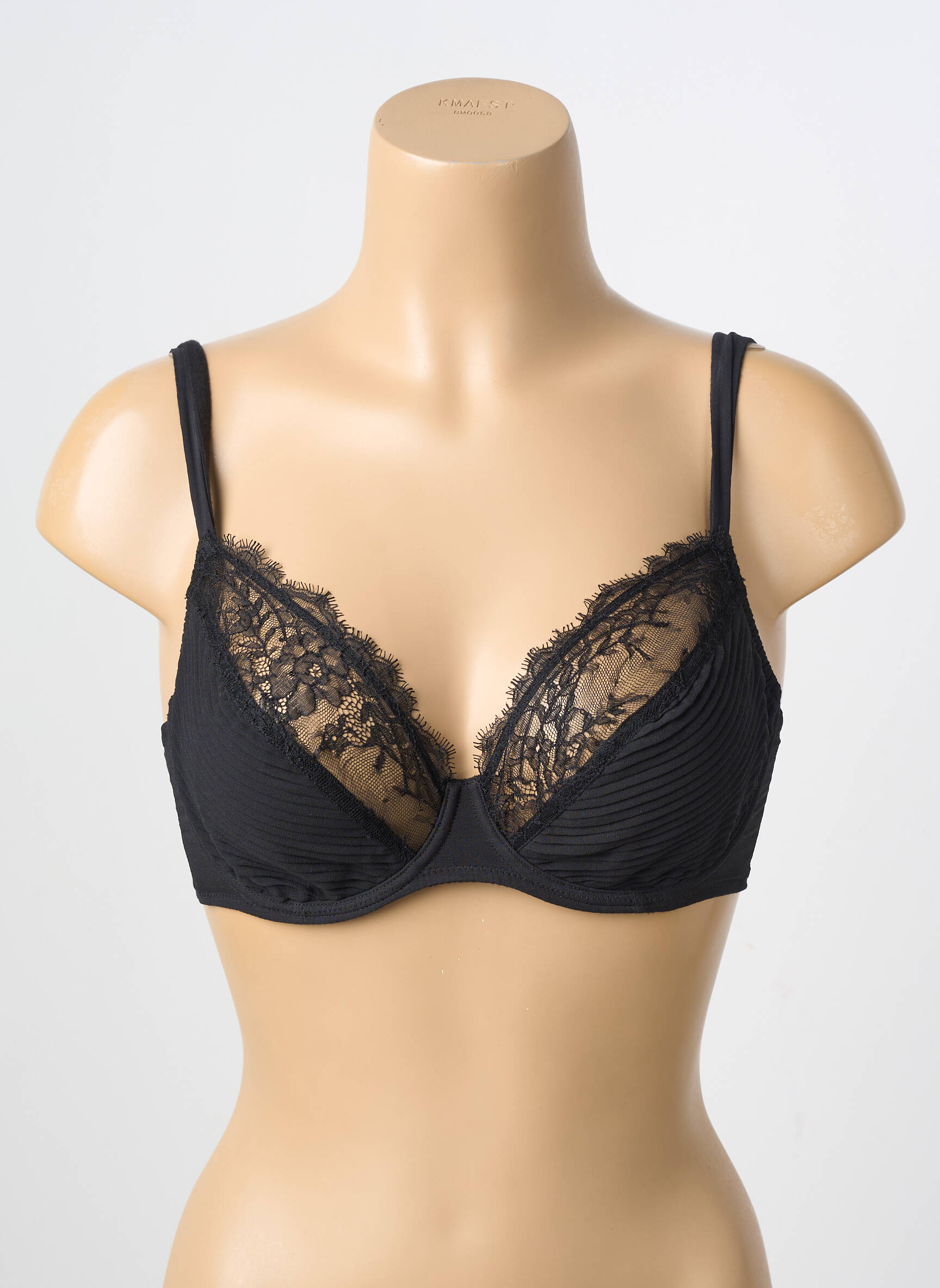 Soutien-gorge effet matière satinée haut soutien-gorge emboitant noir ANDRES SARDA femme