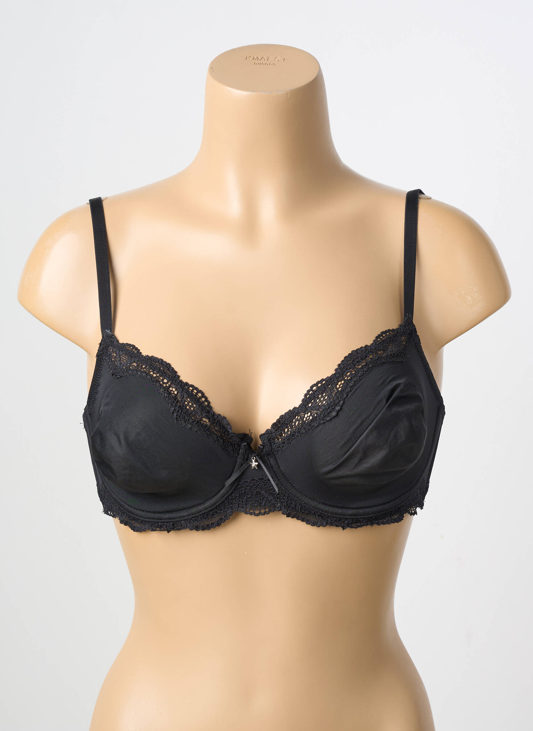 Soutien-gorge effet matière satinée haut soutien-gorge emboitant noir VERDISSIMA femme