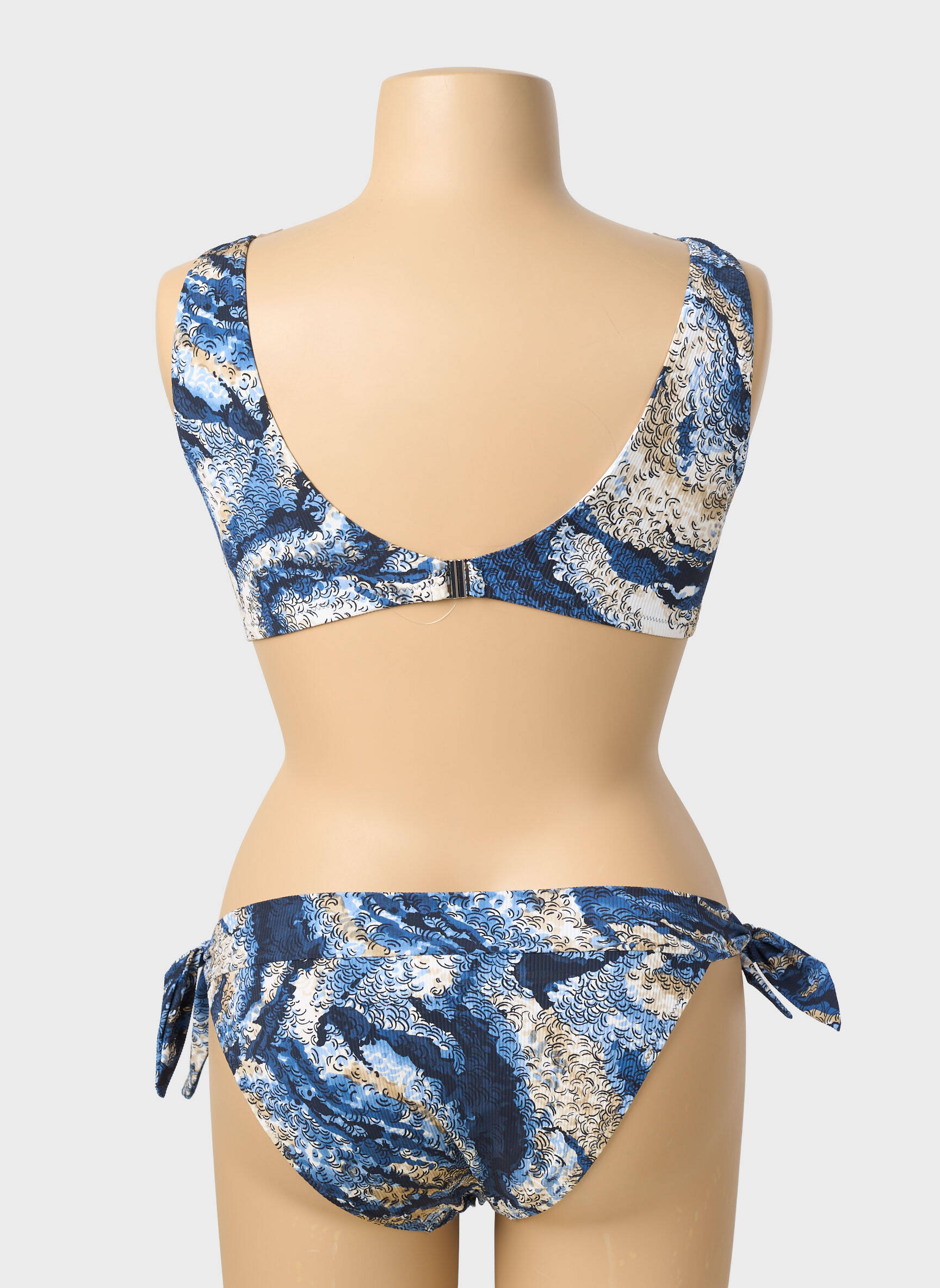 Maillot de bain 2 pièces stretch haut soutien-gorge balconnet bleu PAIN DE SUCRE femme