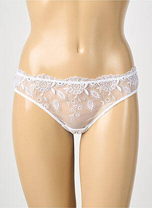Tanga broderie blanc RISK femme