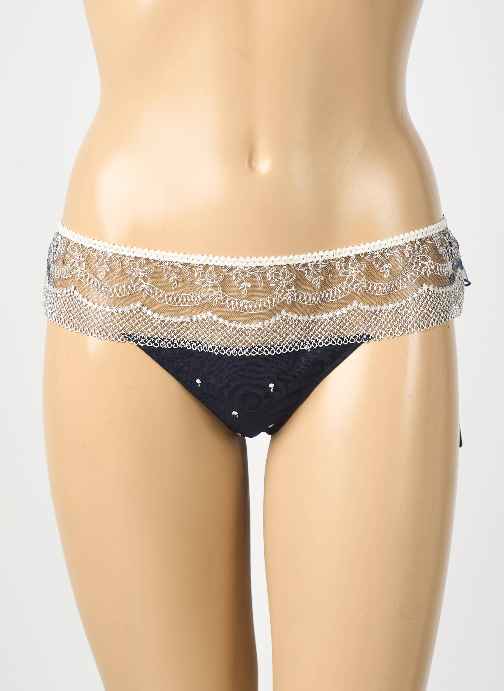 Tanga broderie noir ANDRES GARCIA femme