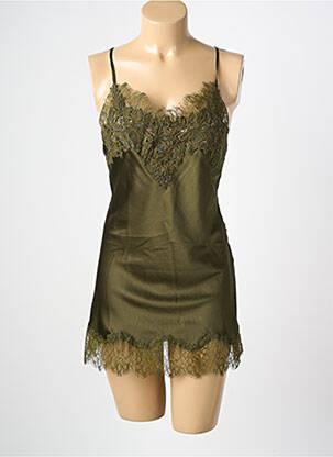 Nuisette/combinette effet matière satinée vert MARJOLAINE femme