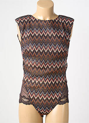 Body lingerie effet matière satinée marron ANDRES SARDA femme
