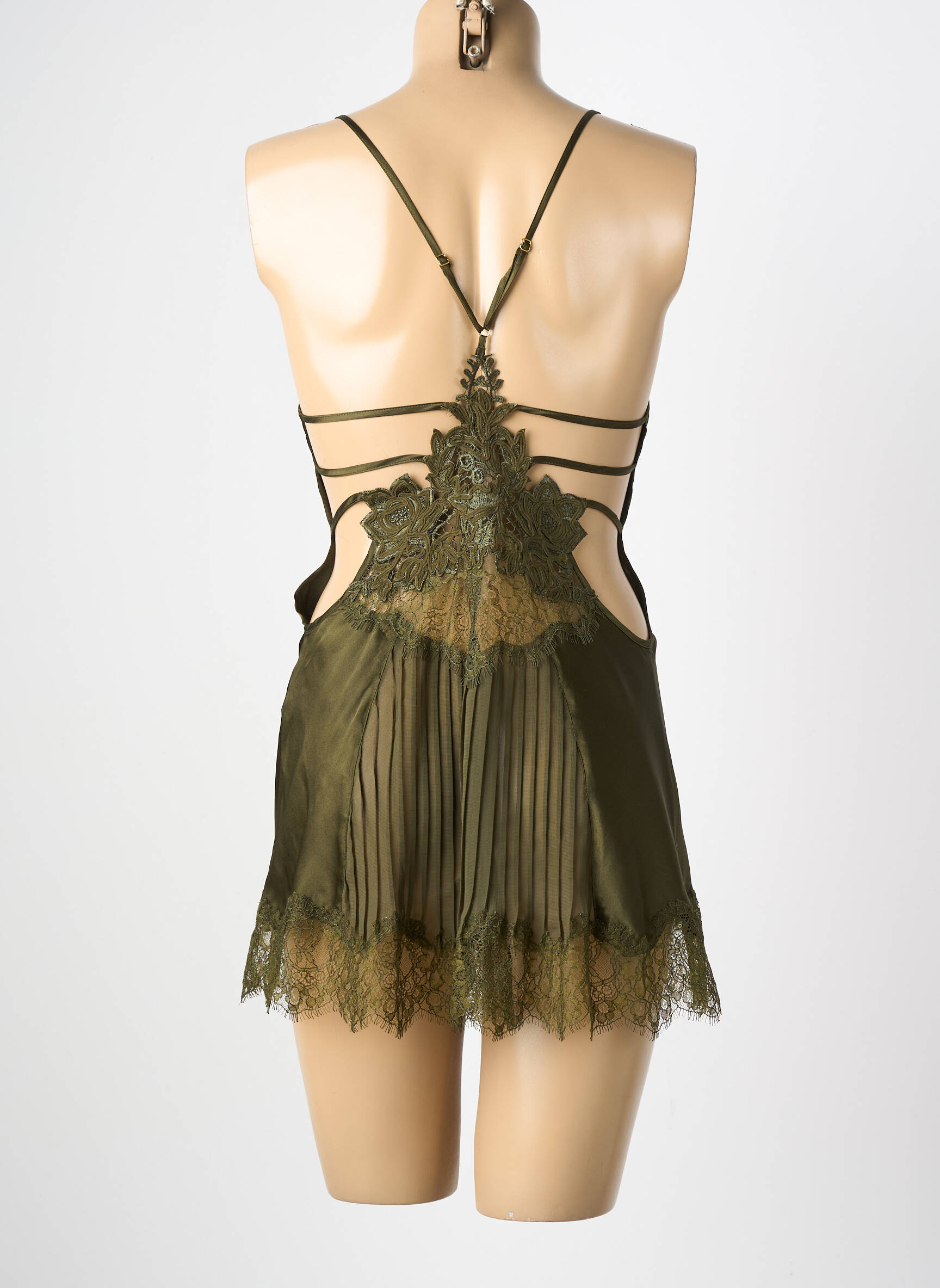 Nuisette/combinette effet matière satinée vert MARJOLAINE femme
