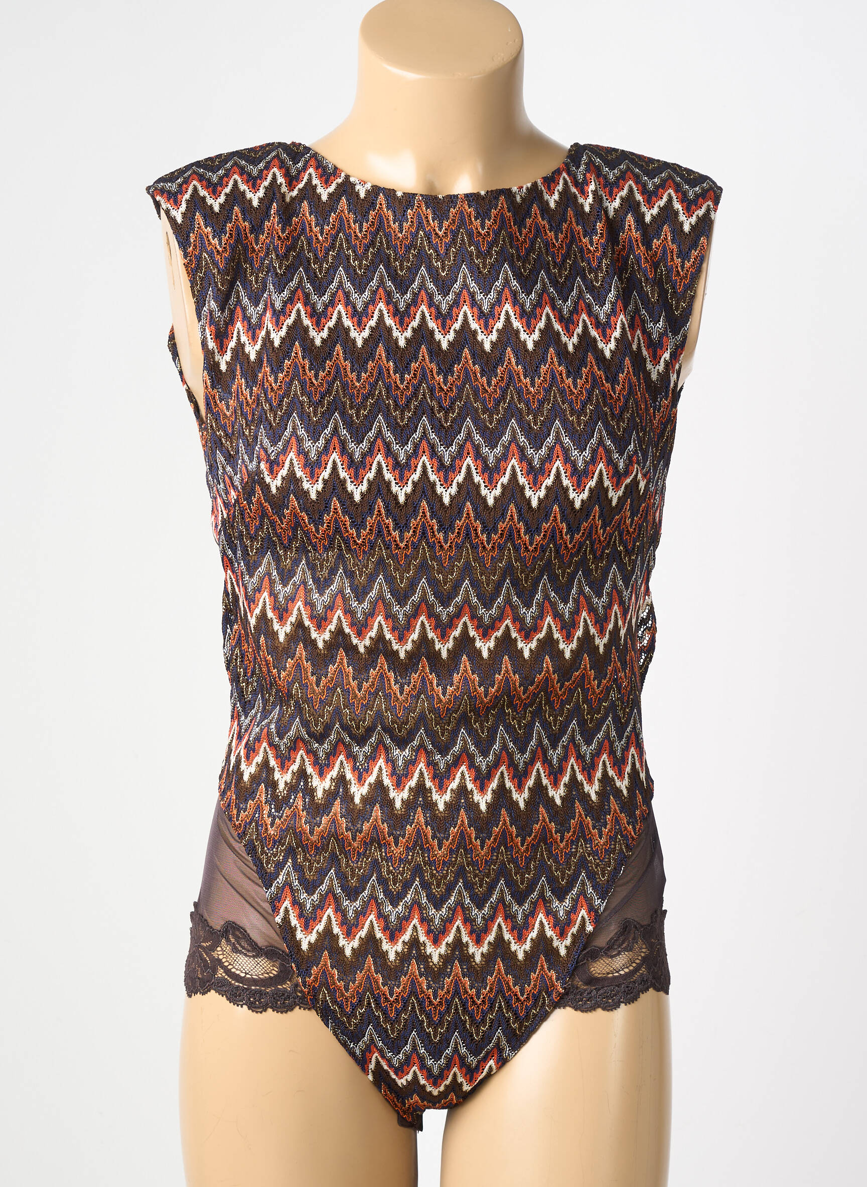 Body lingerie effet matière satinée marron ANDRES SARDA femme