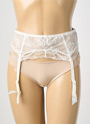 Guêpière/porte-jarretelle broderie beige FANTASIE femme