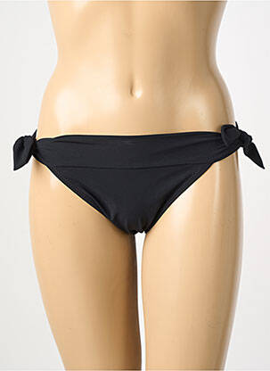Bas de maillot de bain effet matière satinée bikini noir PAIN DE SUCRE femme