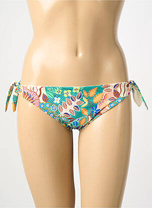 Bas de maillot de bain imprimé fleurs bikini beige VERDISSIMA femme